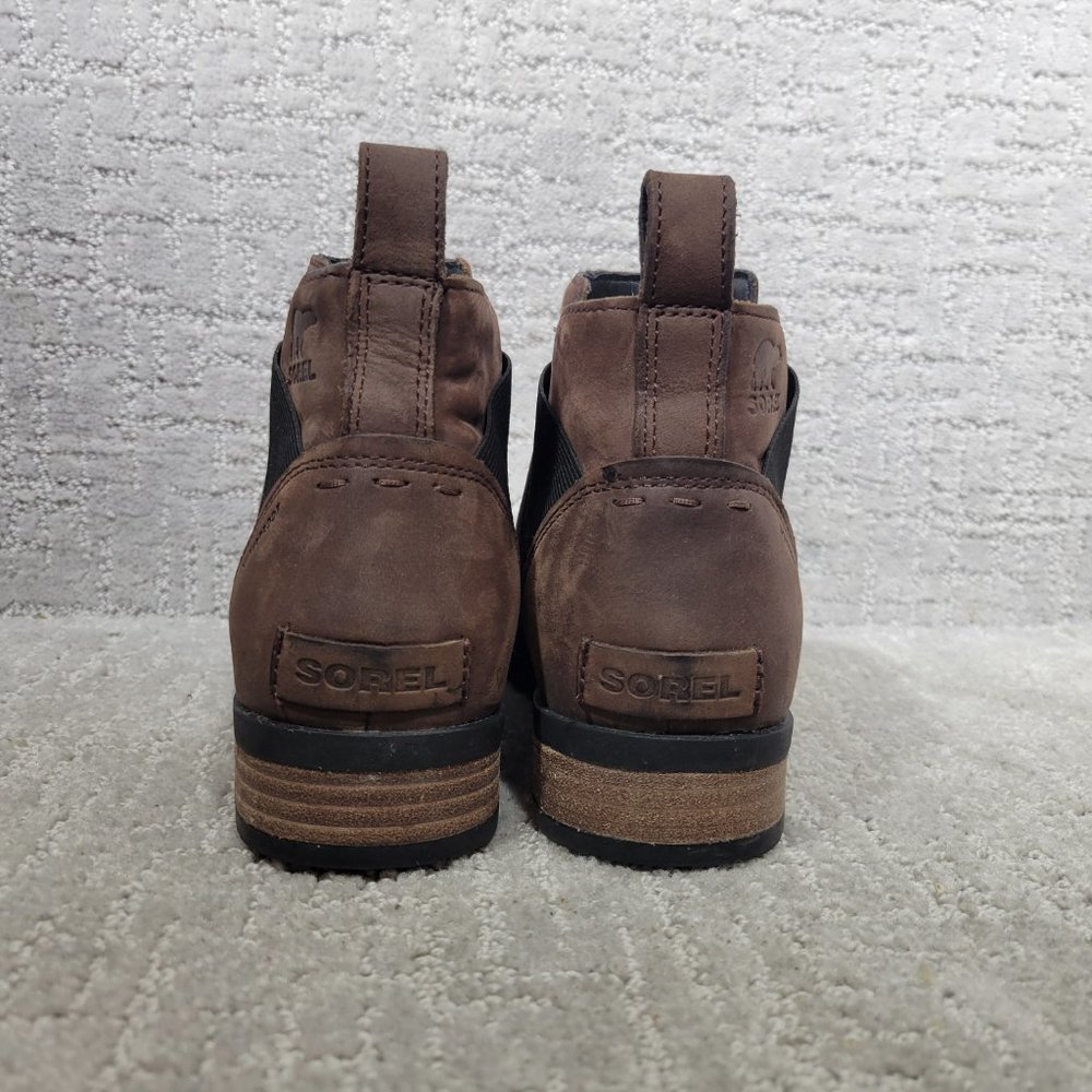 Sorel Emelie Women's Size US 9 Brown Leather Waterproof Round Toe Chelsea Boots - Picture 9 of 12